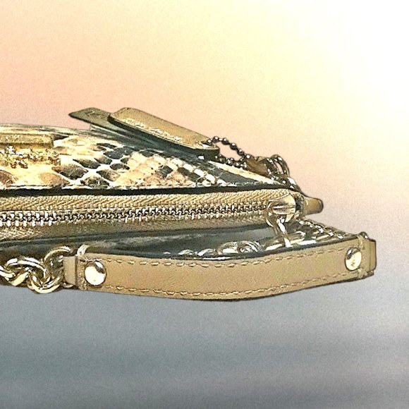 Coach Snake Print Clutch in Tan and Black - Picture 6 of 6